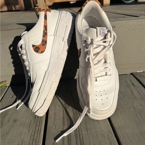 Nike AF White & leopard 🐆 accent